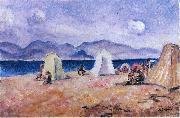 Henri Lebasque Prints On the Beach oil on canvas